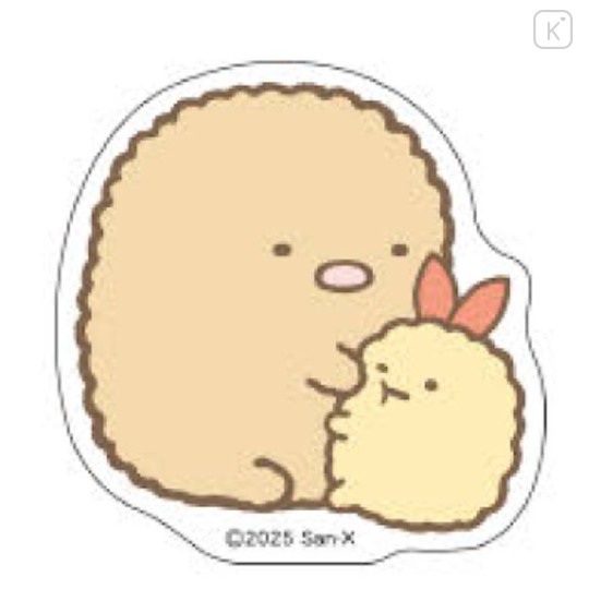 Japan San-X Repipeta Reusable Sticker - Sumikko Gurashi : Tonkatsu Fried Pork & Ebifurai no Shippo Fried Shrimp Tail - 2