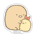 Japan San-X Repipeta Reusable Sticker - Sumikko Gurashi : Tonkatsu Fried Pork & Ebifurai no Shippo Fried Shrimp Tail - 2