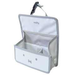 Japan Miffy Car Headrest Backseat Organizer Multi Pocket - Miffy : White Grey