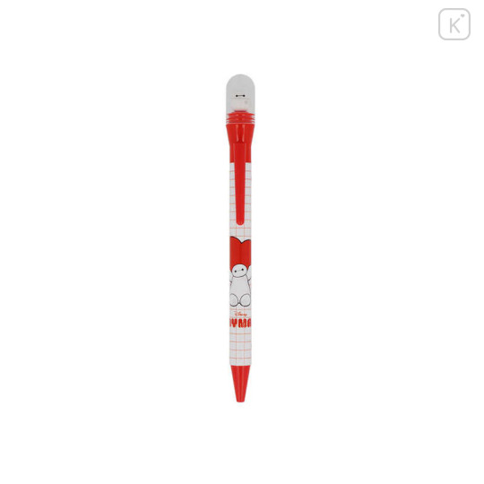 Japan Disney Rotating Mascot Ballpoint Pen - Baymax : Heart Gingham - 1