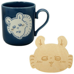 Japan Chiikawa Porcelain Mug with Coaster Set - Momonga : Judging Navy
