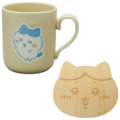 Japan Chiikawa Porcelain Mug with Coaster Set - Hachiware : Light Yellow