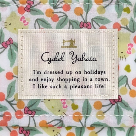 Japan Sanrio Liberty Fabrics Tissue Pouch - Hello Kitty : Cherries and Bows Yellow - 2