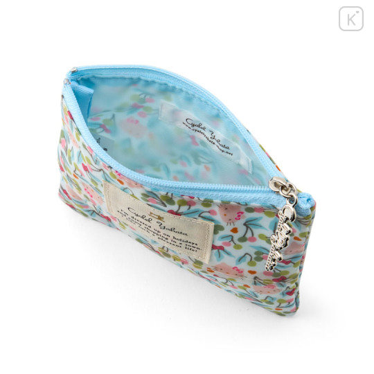 Japan Sanrio Liberty Fabrics Tissue Pouch - Hello Kitty : Cherries and Bows Light Blue - 3