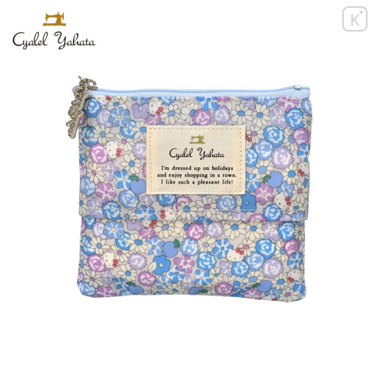 Japan Sanrio Liberty Fabrics Tissue Pouch - Hello Kitty : Apple Picking Blue - 1