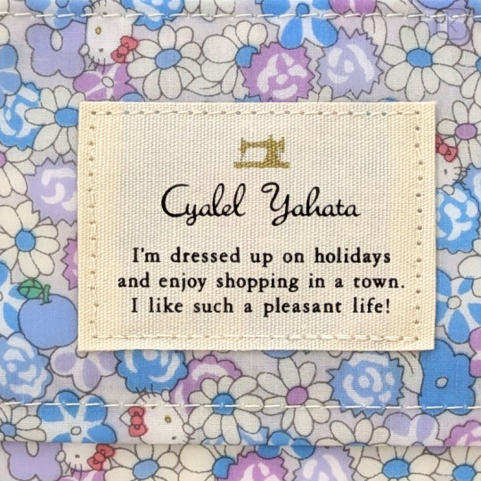 Japan Sanrio Liberty Fabrics Tissue Pouch - Hello Kitty : Apple Picking Blue - 2