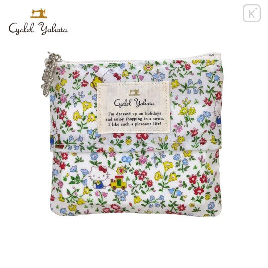 Japan Sanrio Liberty Fabrics Tissue Pouch - Hello Kitty : Playground White - 1