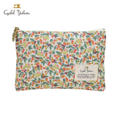 Japan Sanrio Liberty Fabrics Flat Pouch - Hello Kitty : Cherries and Bows Yellow