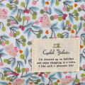 Japan Sanrio Liberty Fabrics Flat Pouch - Hello Kitty : Cherries and Bows Light Blue - 2