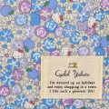 Japan Sanrio Liberty Fabrics Flat Pouch - Hello Kitty : Apple Picking Blue - 2