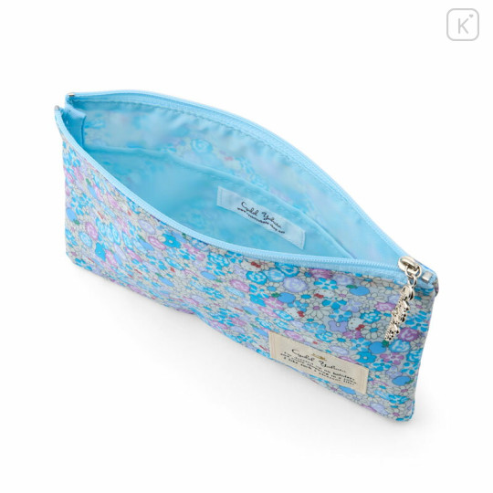 Japan Sanrio Liberty Fabrics Flat Pouch - Hello Kitty : Apple Picking Blue - 3