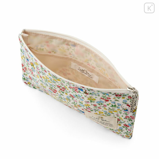 Japan Sanrio Liberty Fabrics Flat Pouch - Hello Kitty : Playground White - 3