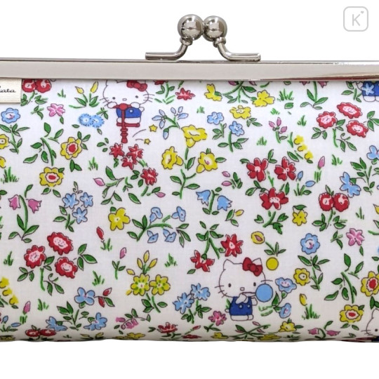 Japan Sanrio Liberty Fabrics Pen Case - Hello Kitty : Playground White - 2