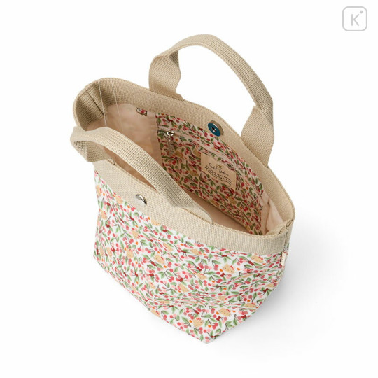 Japan Sanrio Liberty Fabrics Tote Bag (S) - Hello Kitty : Cherry and Bowes Pink - 3