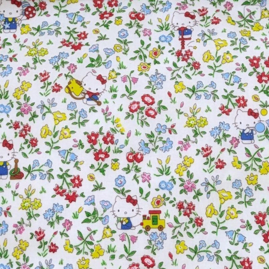Japan Sanrio Liberty Fabrics Tote Bag (S) - Hello Kitty : Playground White - 4