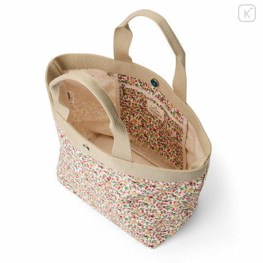 Japan Sanrio Liberty Fabrics Tote Bag (L) - Hello Kitty : Cherries and Bows Pink - 3