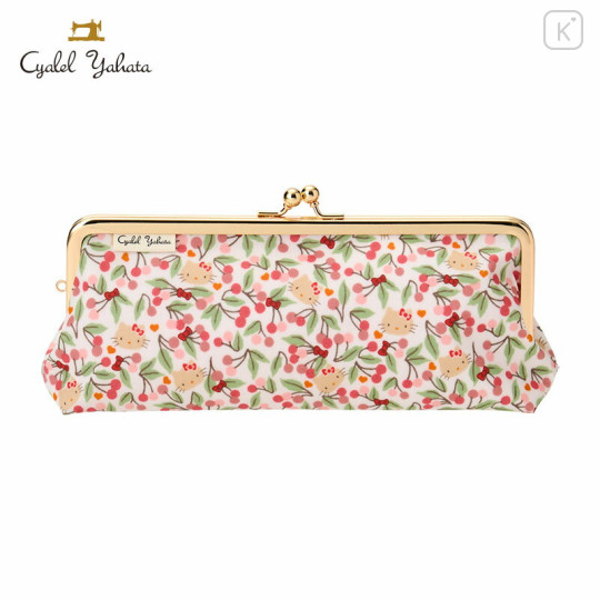 Japan Sanrio Liberty Fabrics Pen Case - Hello Kitty : Cherries and Bows Pink - 1