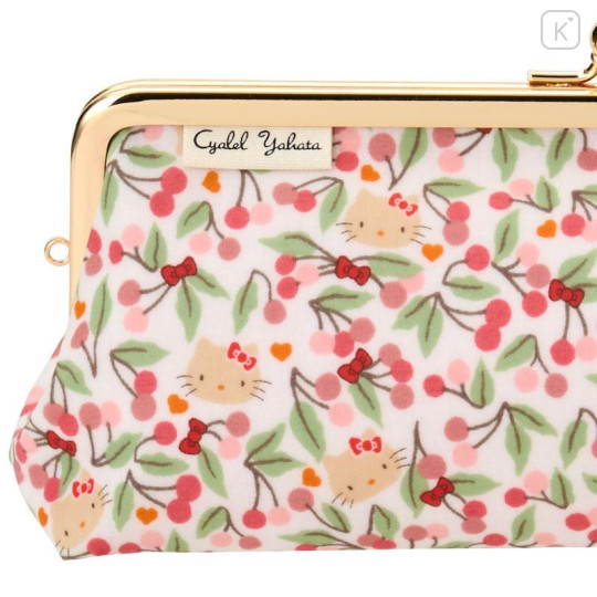 Japan Sanrio Liberty Fabrics Pen Case - Hello Kitty : Cherries and Bows Pink - 4
