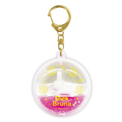 Japan Miffy Floating Sequins Keychain - Miffy : Cherry Pink