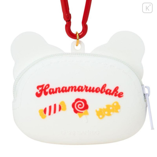 Japan Sanrio Original Face-shaped Silicone Mini Pouch - Hanamaruobake : I Love Sweets - 4