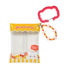 Japan Sanrio Original Clear Pouch with Carabiner - Hanamaruobake : I Love Sweets