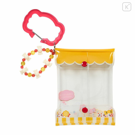 Japan Sanrio Original Clear Pouch with Carabiner - Hanamaruobake : I Love Sweets - 2