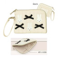 Japan Miffy Flat Mini Pouch - Miffy : My Favourite Ribbon Ivory - 2
