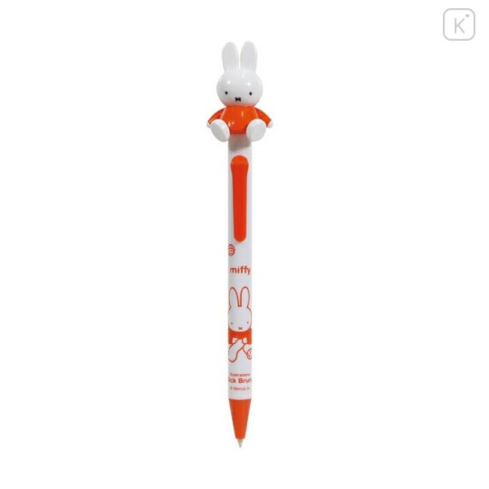 Japan Miffy Action Mascot Ballpoint Pen - Miffy : Knitting Orange - 1