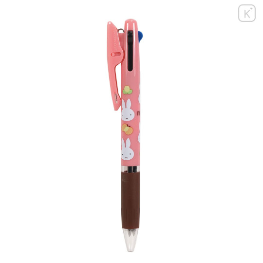 Japan Miffy Jetstream 3 Color Multi Ballpoint Pen - Miffy : Butterfly Flower Pink - 1