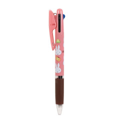 Japan Miffy Jetstream 3 Color Multi Ballpoint Pen - Miffy : Butterfly Flower Pink