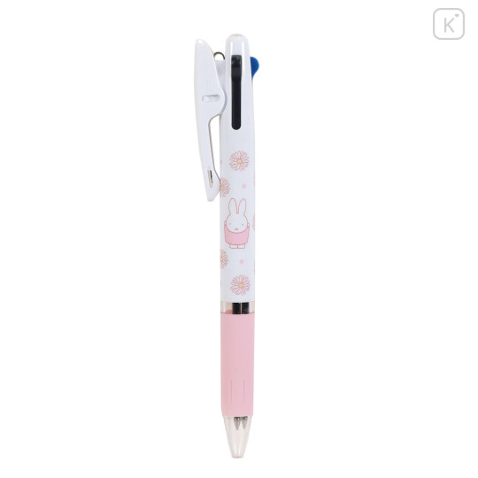 Japan Miffy Jetstream 3 Color Multi Ballpoint Pen - Miffy : Flower White Pink - 1