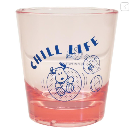 Japan Peanuts Acrylic Tumbler - Snoopy & Woodstock : Chill Life Cherry Pink - 1