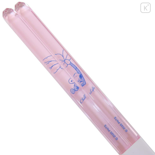 Japan Peanuts Clear Chopsticks 23cm - Snoopy & Woodstock : Chill Life Pink - 2