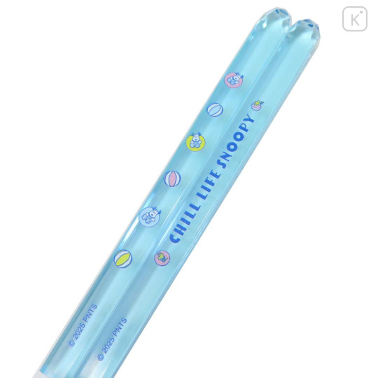 Japan Peanuts Clear Chopsticks 23cm - Snoopy & Woodstock : Chill Life Blue - 2