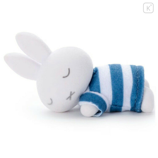Japan Miffy Flocked Figure - Miffy : Sleeping Blue Stripe - 1