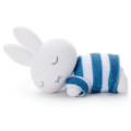 Japan Miffy Flocked Figure - Miffy : Sleeping Blue Stripe - 1