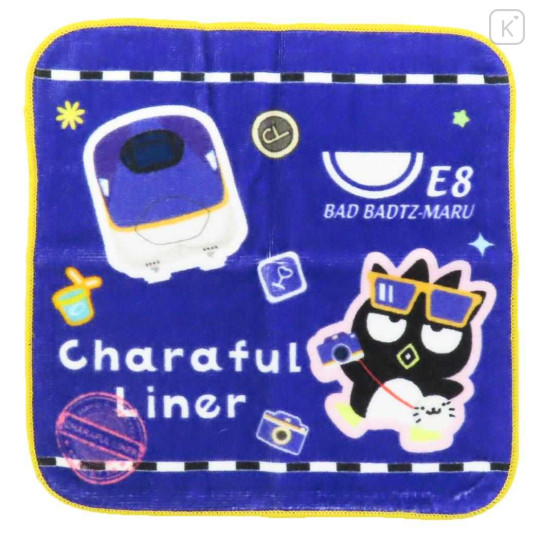 Japan Sanrio × JR East Mini Towel Handkerchief - Badtz-maru : Charaful Liner - 1
