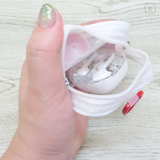 Japan Sanrio Mascot Mini Pouch with Carabiner - Hello Kitty : Face - 3