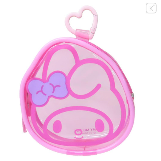 Japan Sanrio Mascot Mini Pouch with Carabiner - My Melody : Face - 1