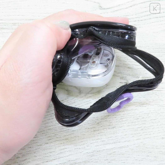 Japan Sanrio Mascot Mini Pouch with Carabiner - Kuromi : Face - 3
