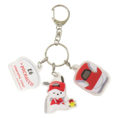 Japan Sanrio × JR East Acrylic Keychain 3 Charm - Pochacco : Charaful Liner