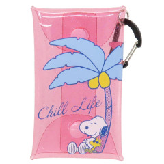 Japan Peanuts Clear Multi Case (S) - Snoopy & Woodstock : Chill Life Pink