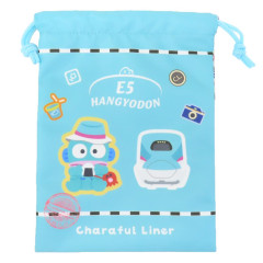 Japan Sanrio × JR East Drawstring Bag - Hangyodon : Charaful Liner