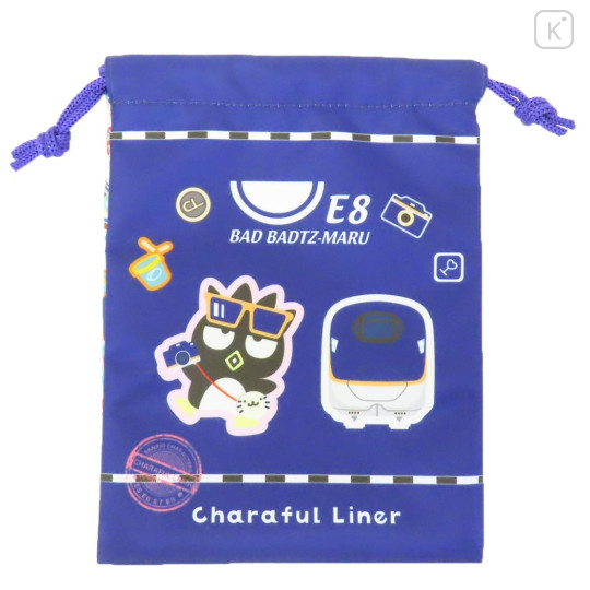 Japan Sanrio × JR East Drawstring Bag - Bad Badtz-maru : Charaful Liner Train - 1