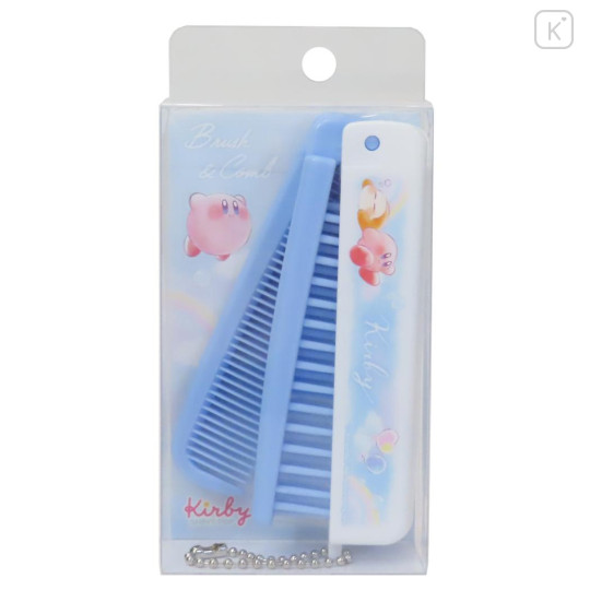 Japan Kirby Folding Brush & Comb - Kirby & Waddle Dee : Picnic Blue - 1