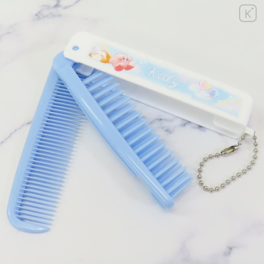 Japan Kirby Folding Brush & Comb - Kirby & Waddle Dee : Picnic Blue - 3