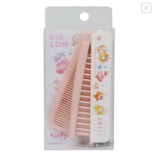 Japan Kirby Folding Brush & Comb - Kirby & Waddle Dee : Everyone Sweet - 1