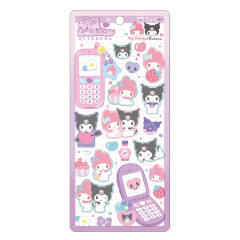 Japan Sanrio Glitter Sticker - Kuromi & My Melody : Y2K Retro Moblie Style