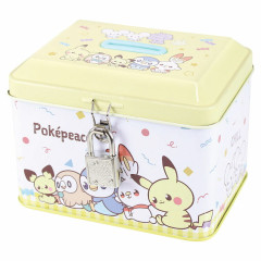 Japan Pokemon Can Piggy Bank with Lock Case - Pokepeace Light Yellow
