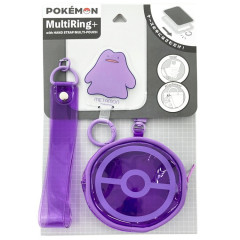 Japan Pokemon Multi Ring Plus Clear Hand Strap with Mini Pouch - Ditto